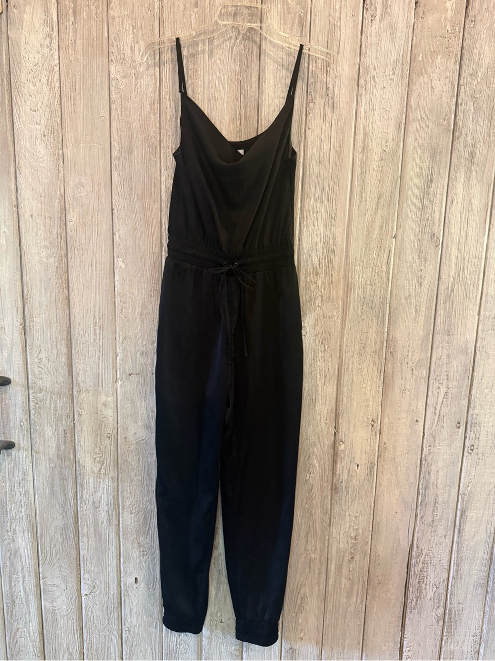Bar III Black Sleeveless Cowl-Neck Jumpsuit